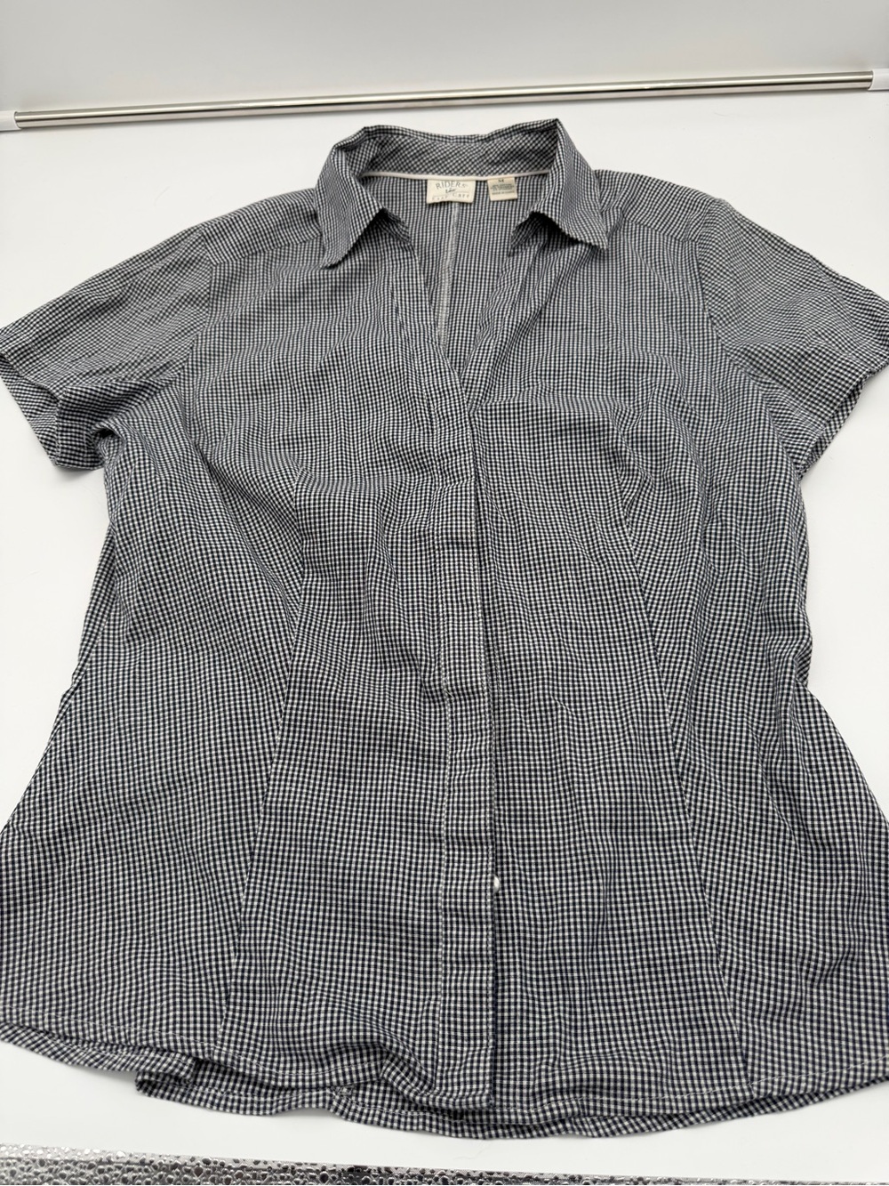 Lee Black and White Gingham Button-Down Shirt
